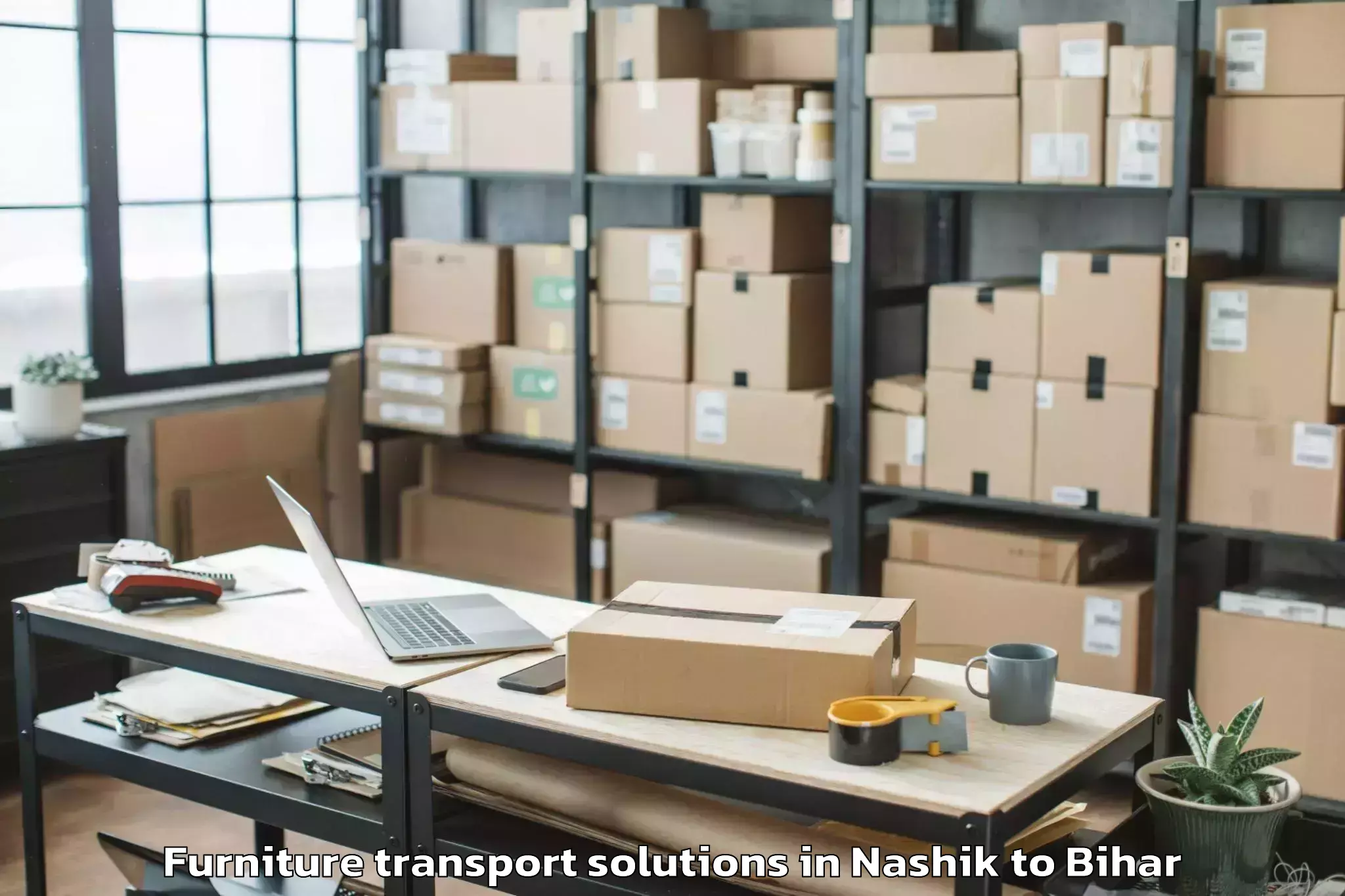 Trusted Nashik to Lauriya Nandangarh Furniture Transport Solutions